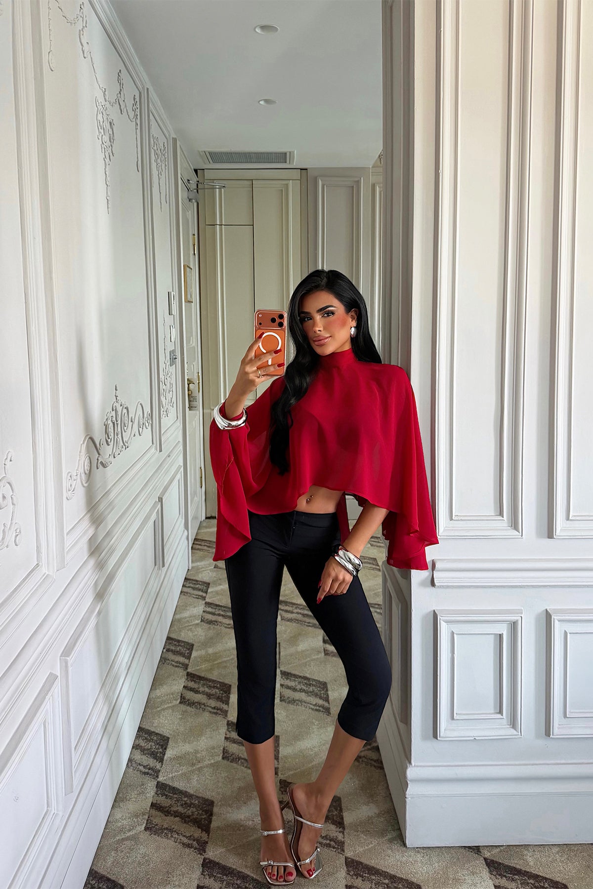 Kırmızı Transparan Bluz 4