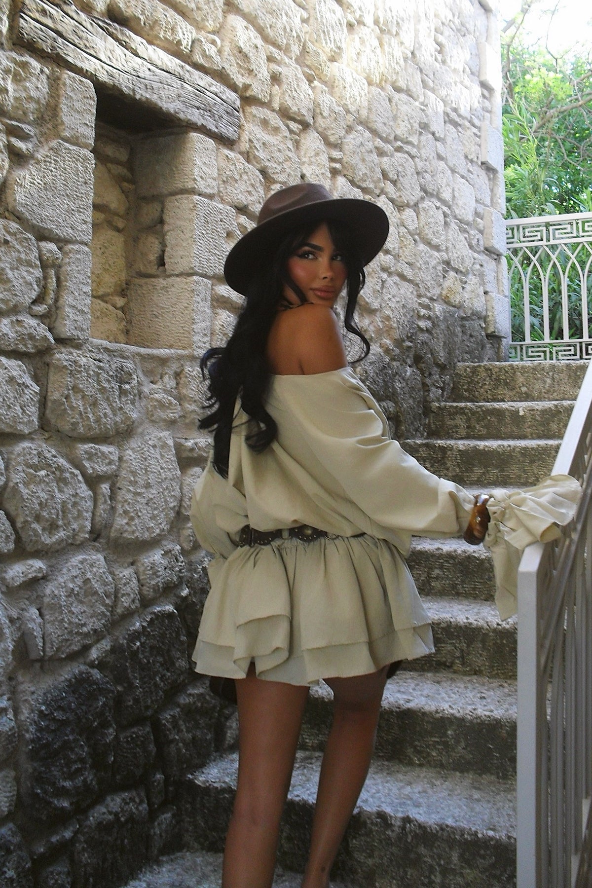 Krem Darcie Mini Elbise 20