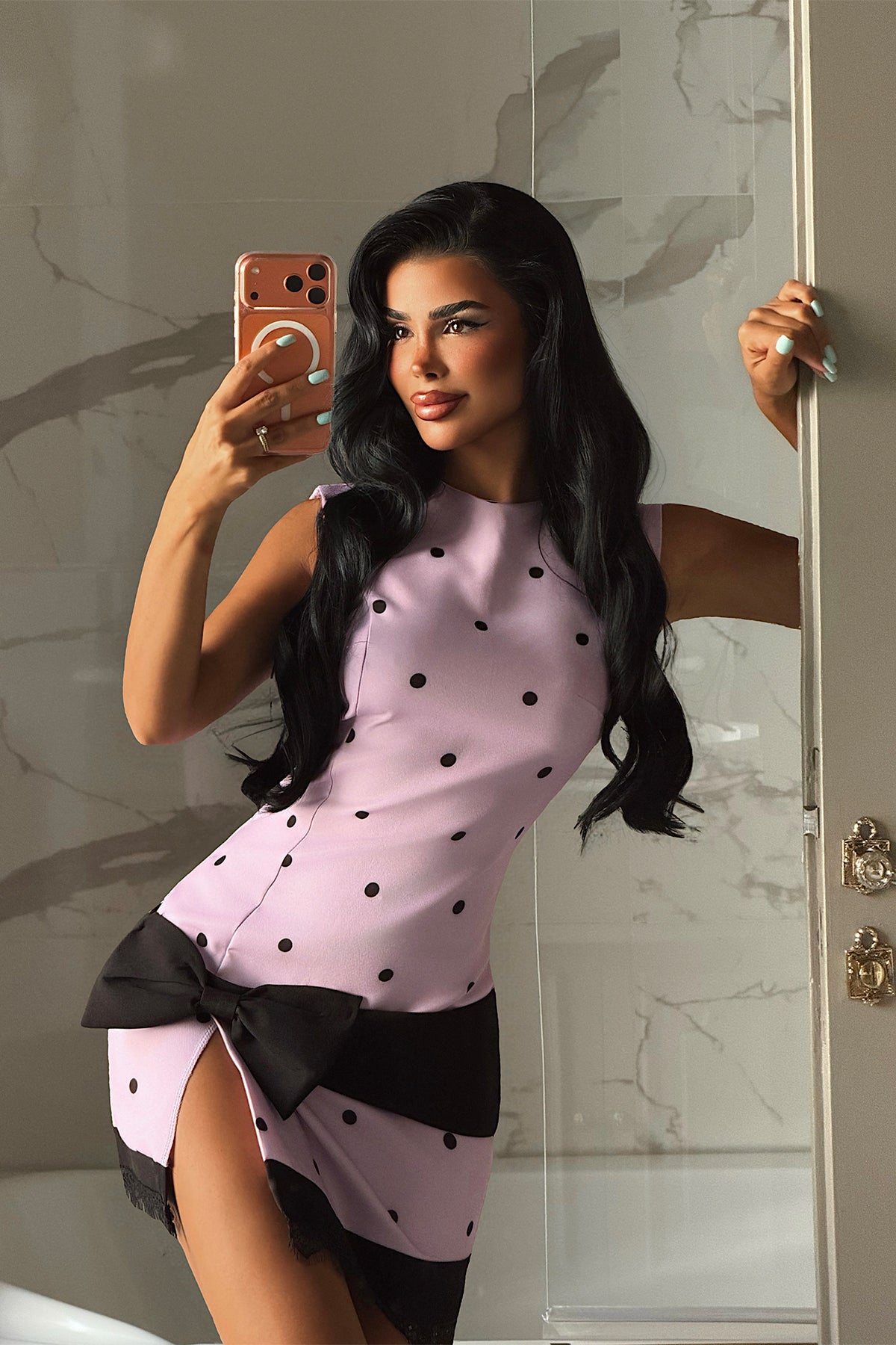 Lila Kurdele Detay Mini Elbise 4