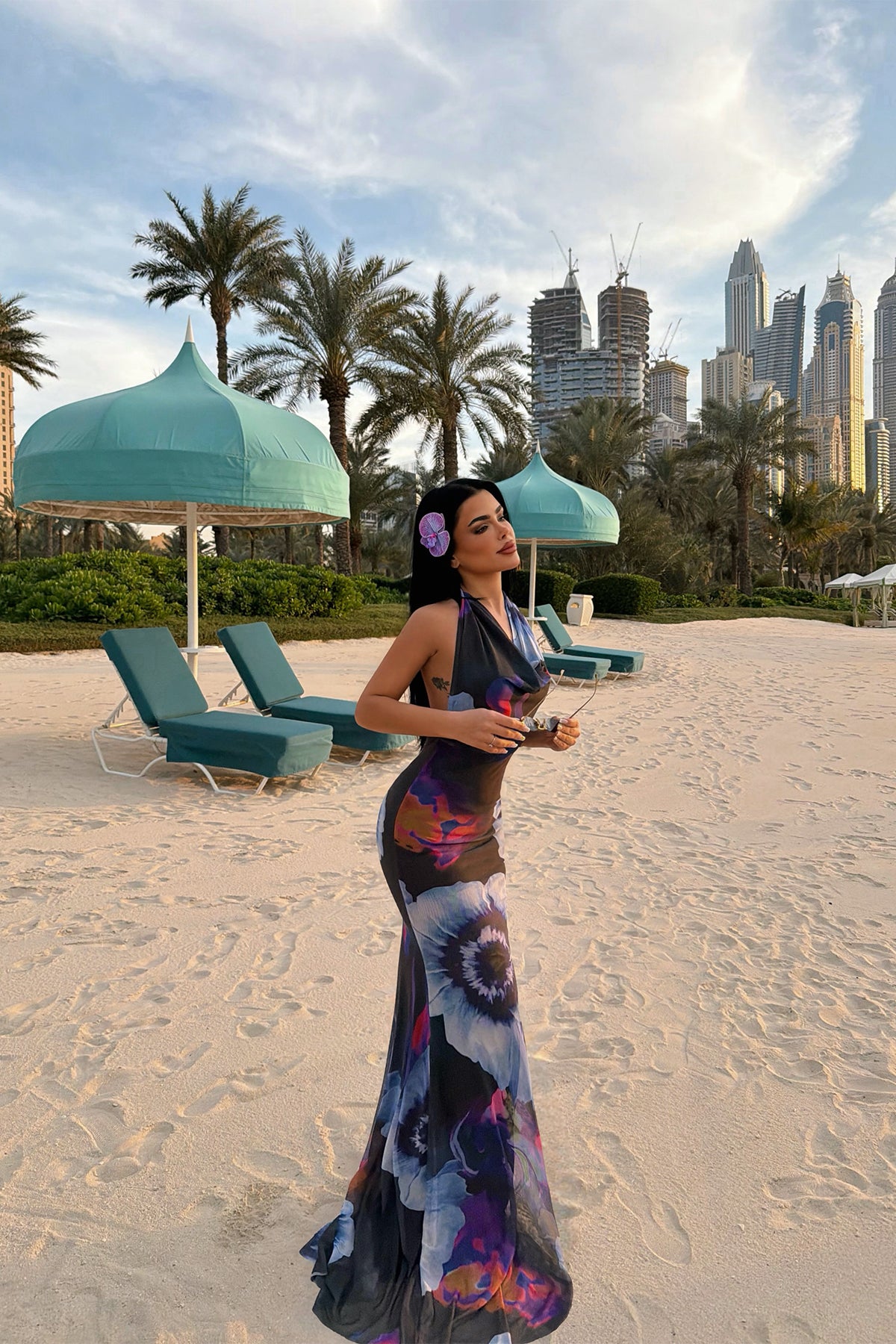 Multicolored Back Detail Dress