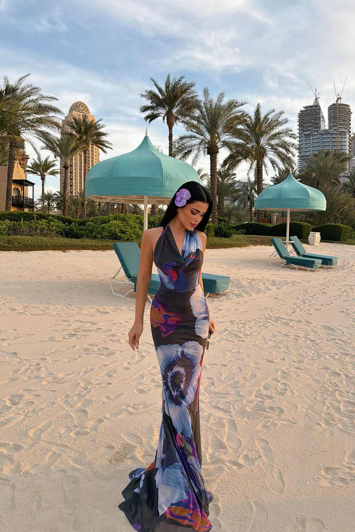 Multicolored Back Detail Dress