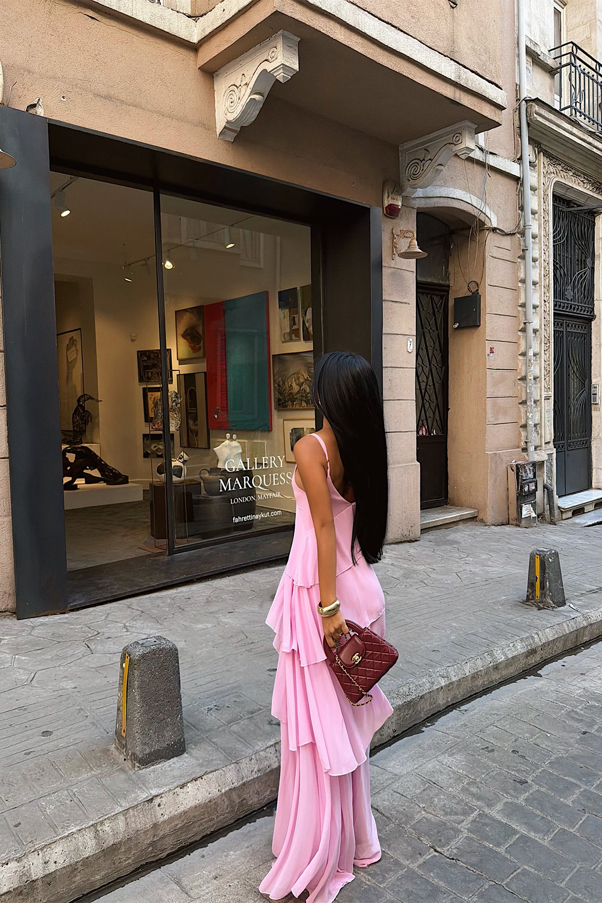 Pembe Askılı Tül Elbise 16