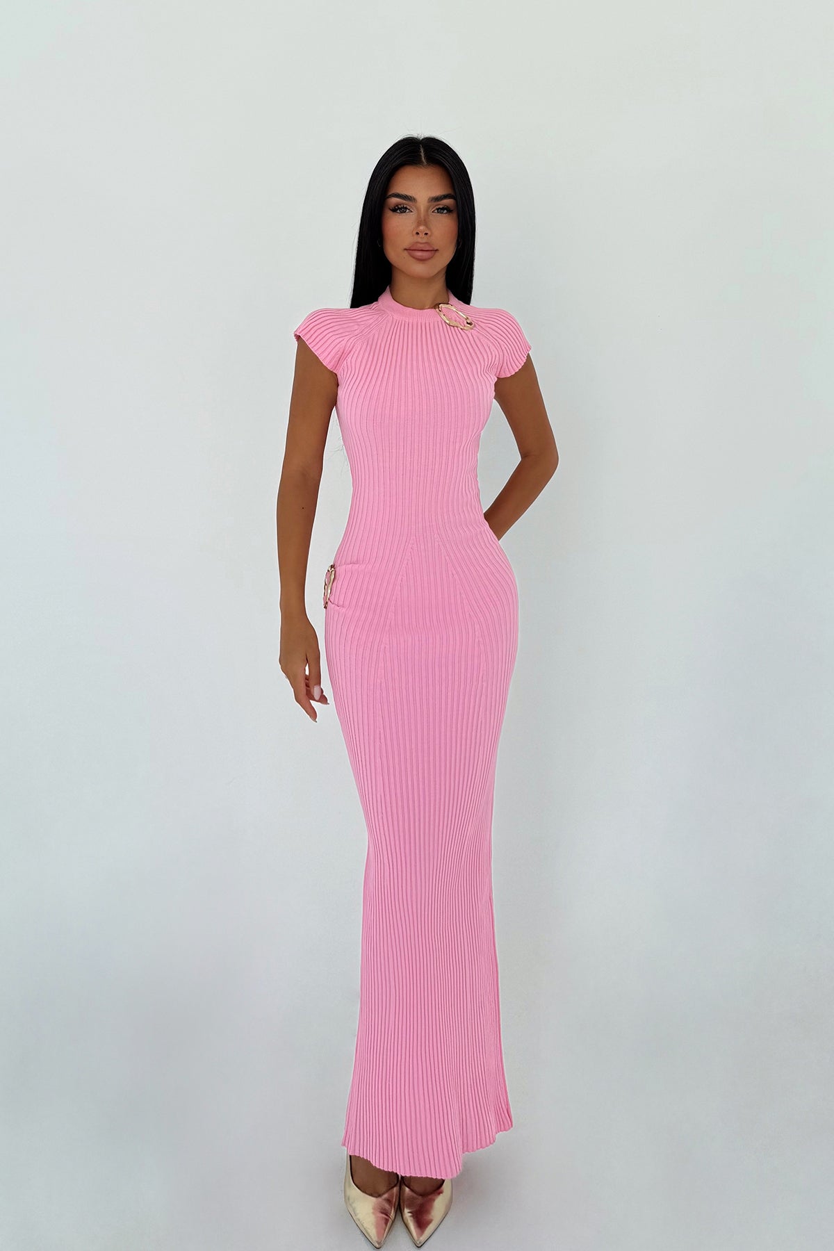 Renk: PEMBE | Pembe Zofia Triko Elbise 1