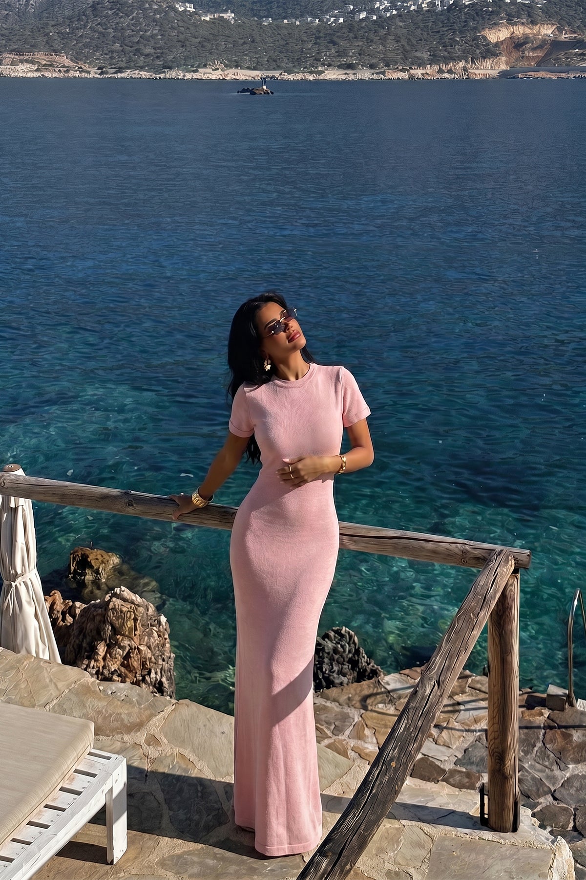 Pembe Grino Elbise 4