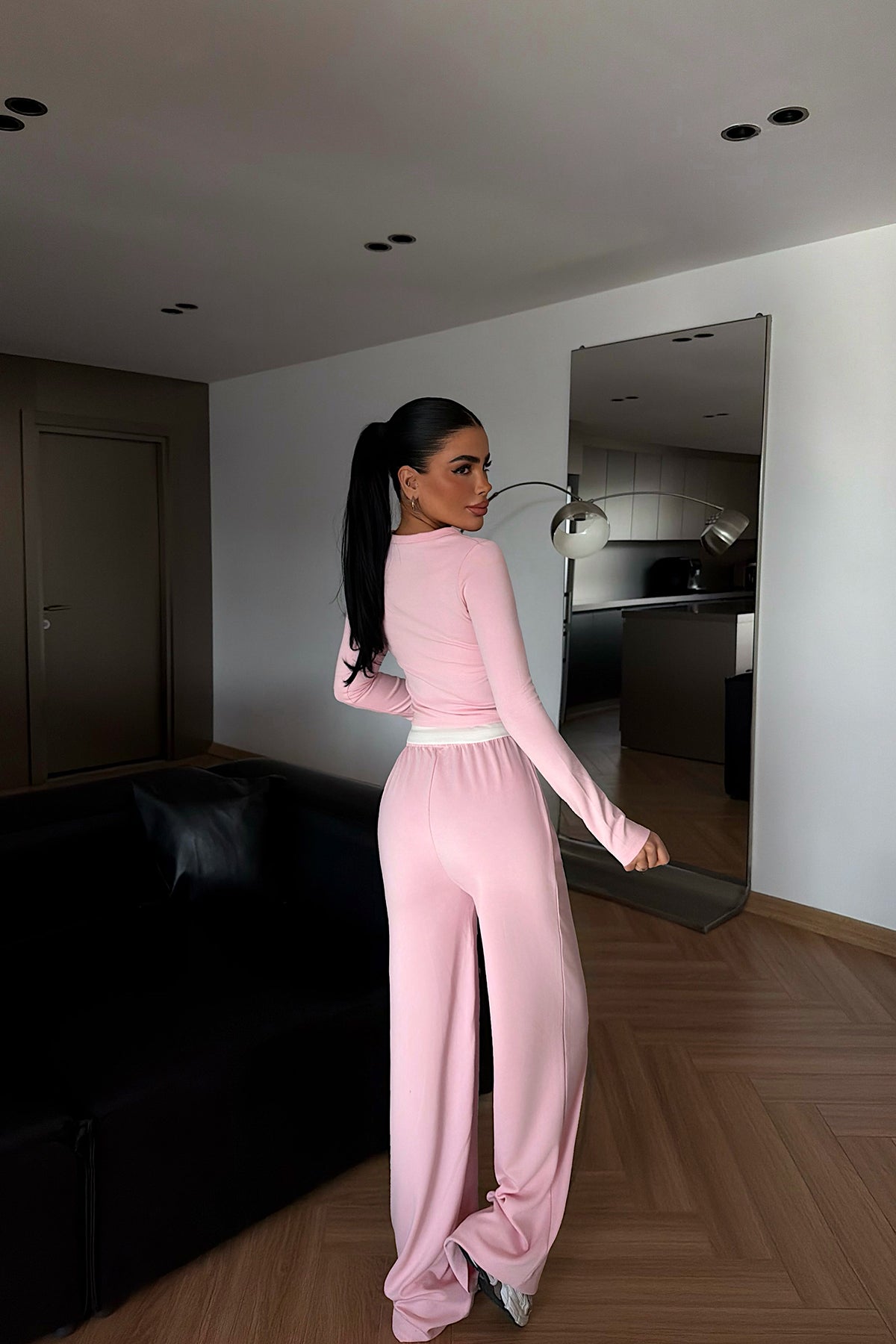 Powder Pink Buttoned Set