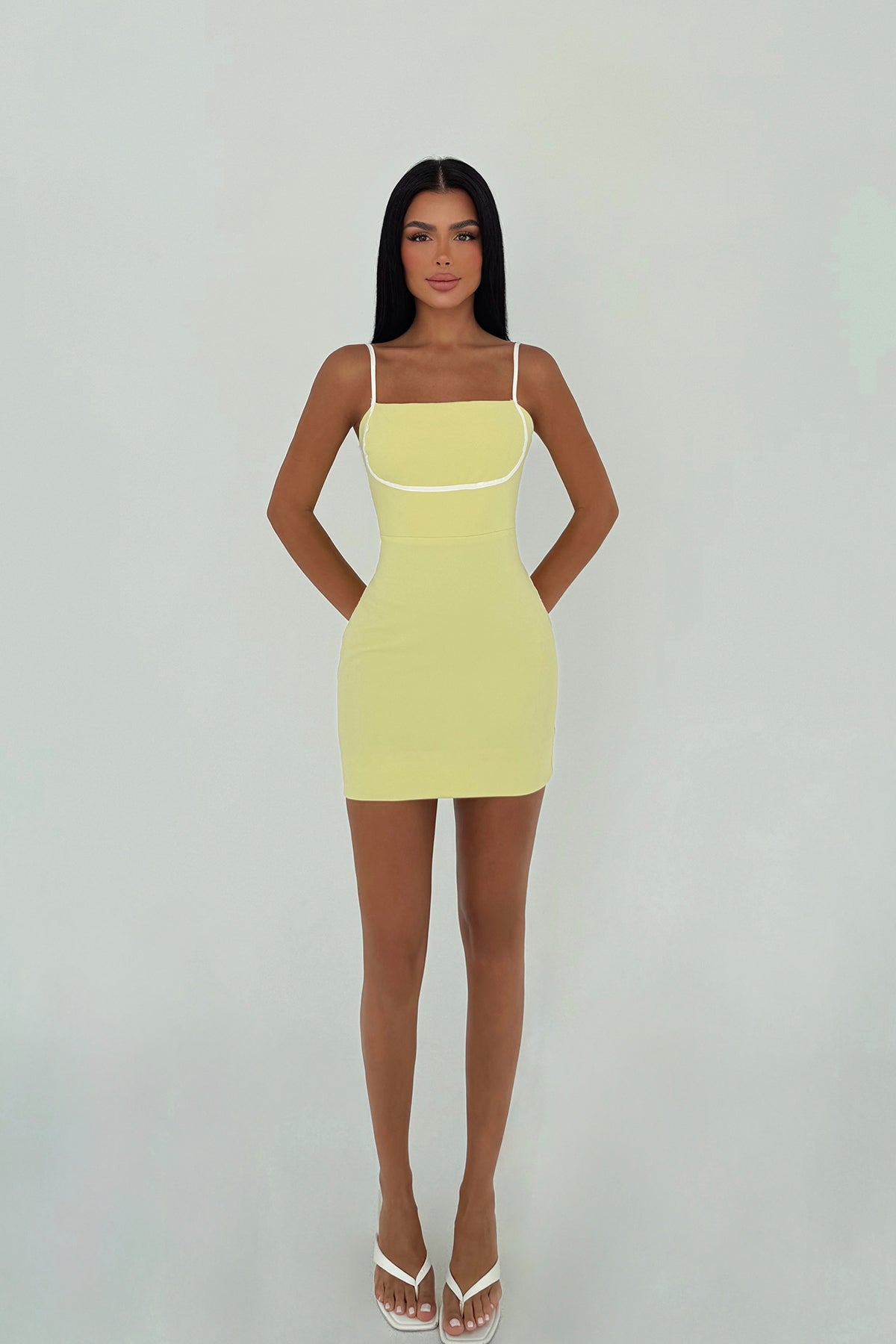 Sarı Orelia Mini Elbise 2