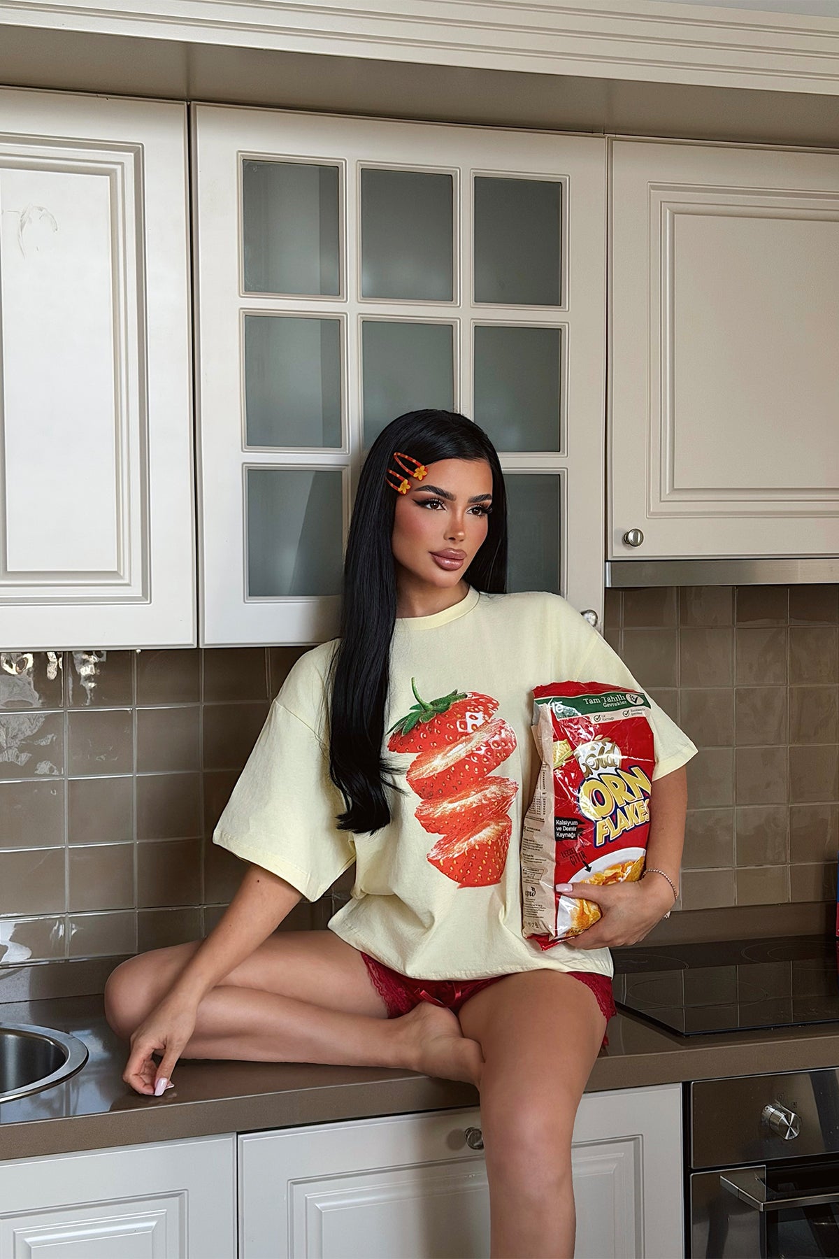 Renk: SARI | Sarı Stroberi Tshirt 1