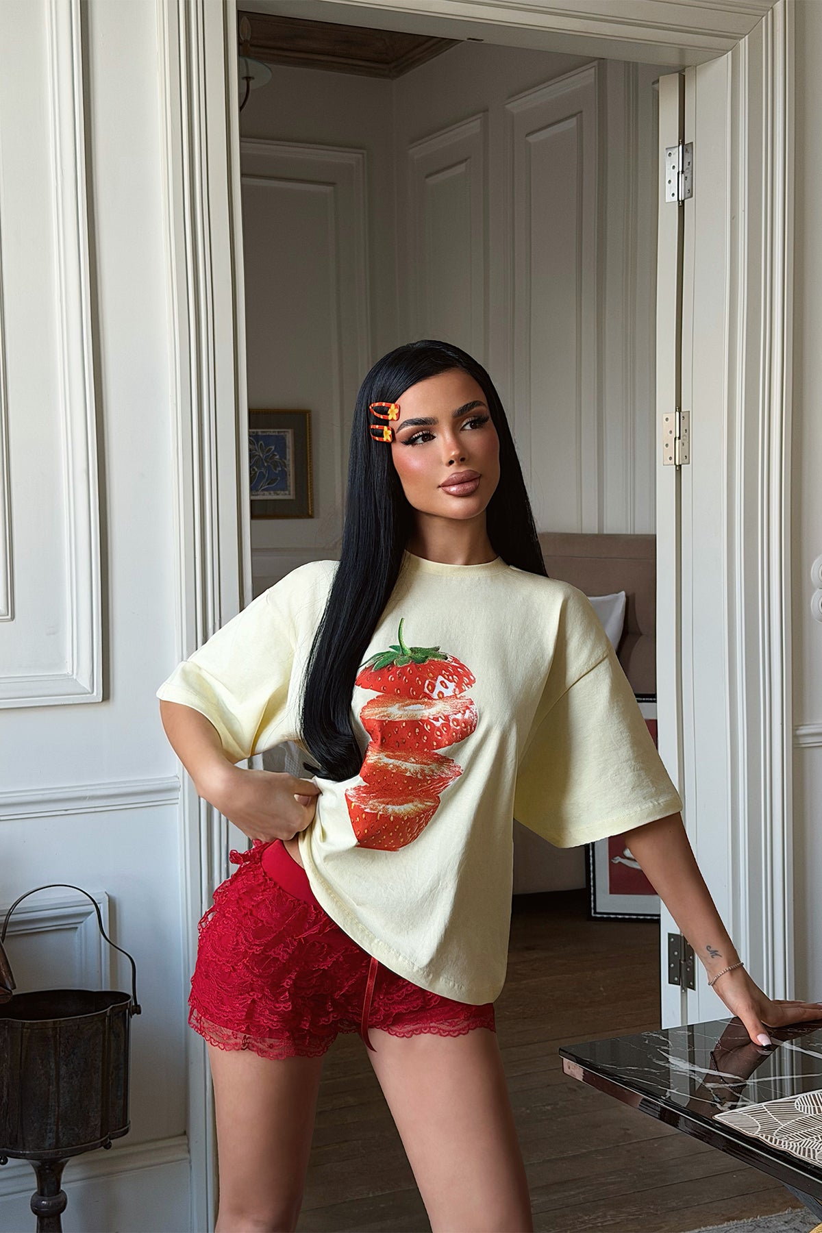 Renk: SARI | Sarı Stroberi Tshirt 4
