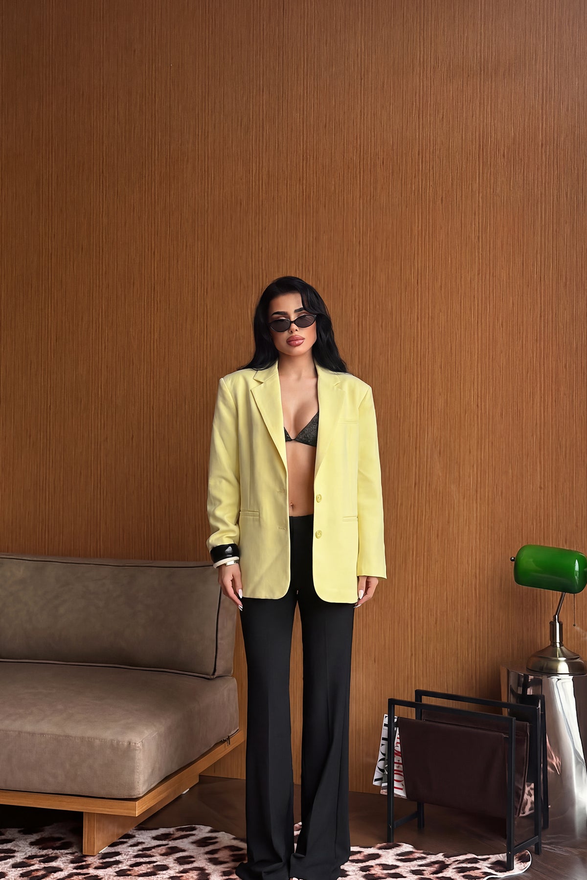 Sarı Sidrit Oversize Blazer 1
