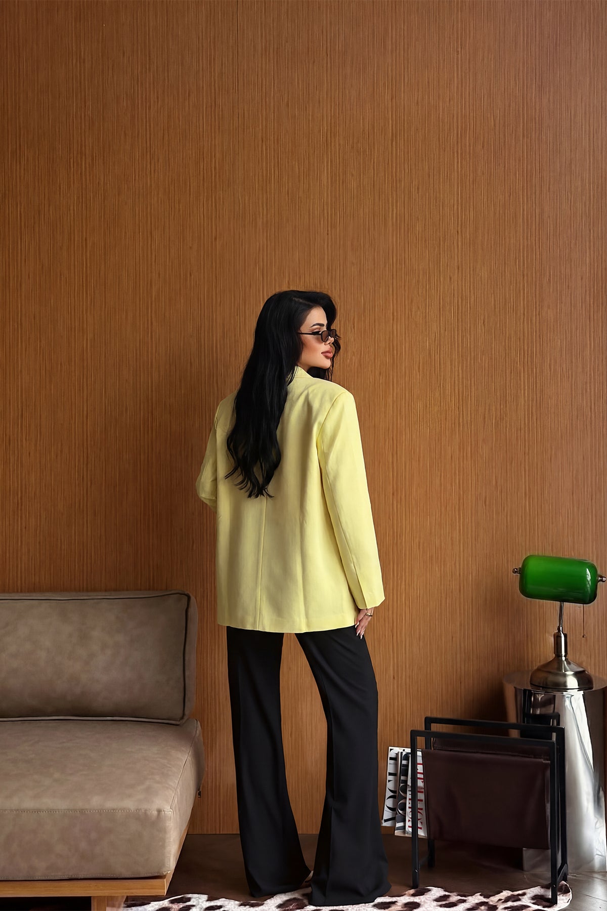 Sarı Sidrit Oversize Blazer 2