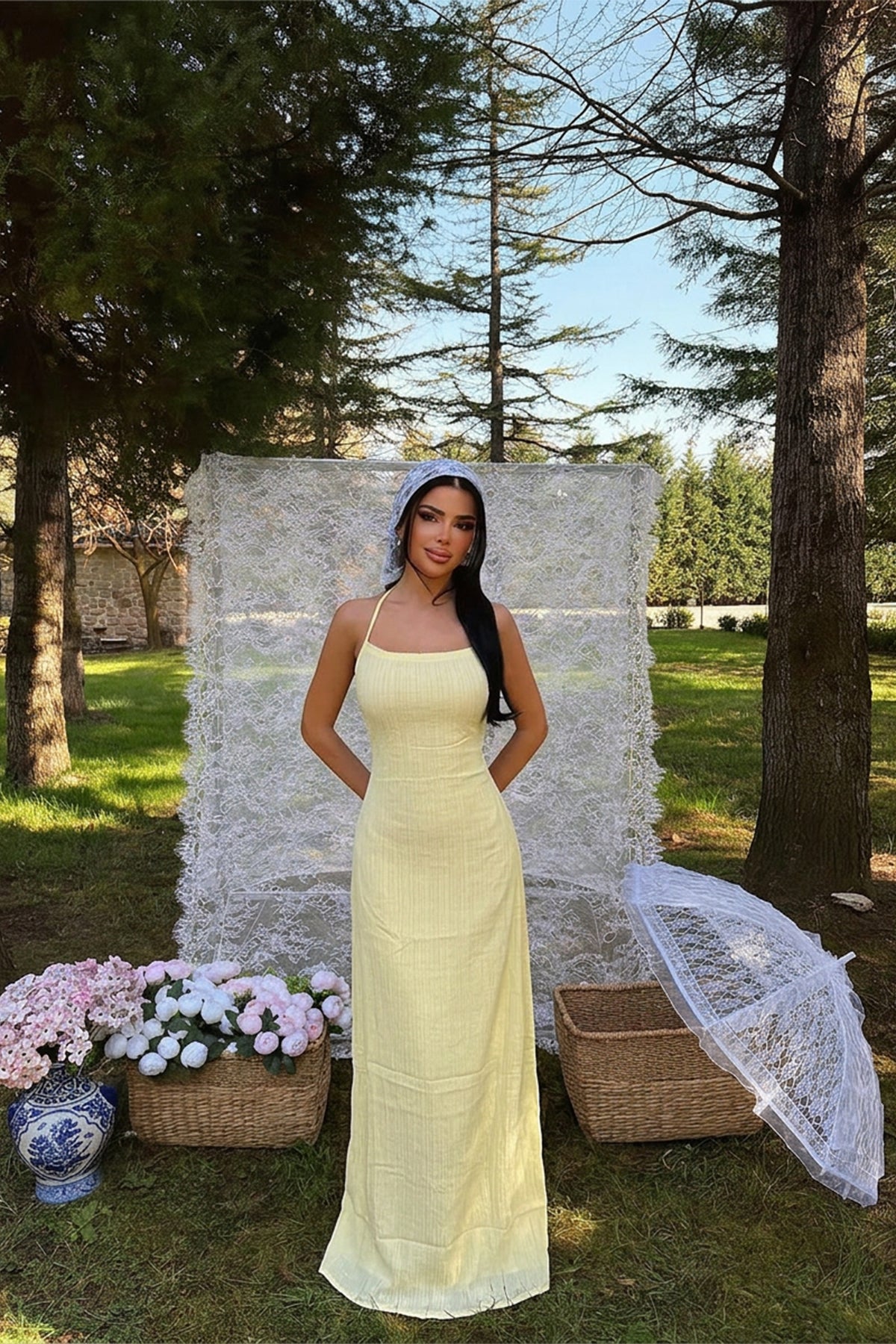 Sarı Hebbi Elbise 8