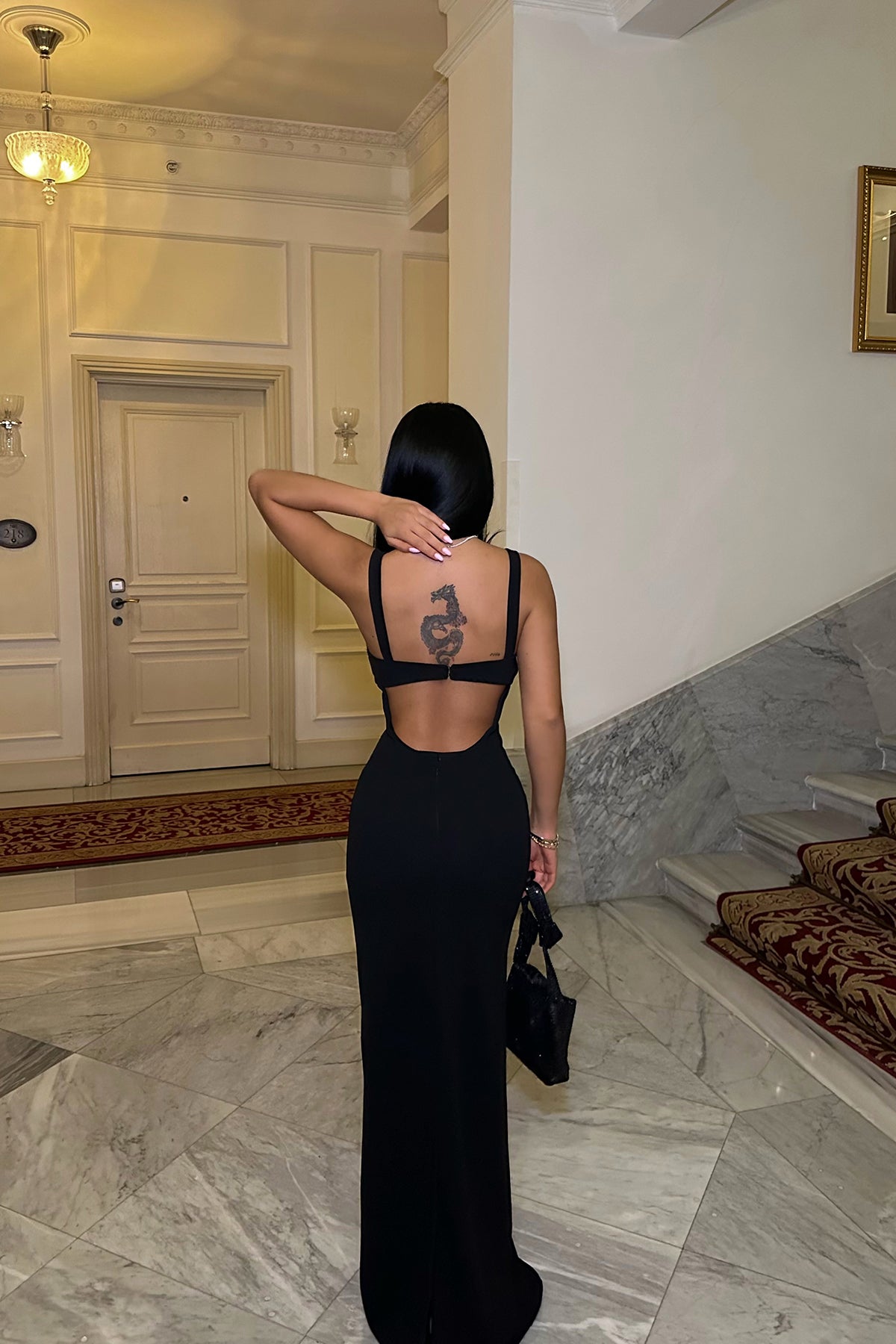 Siyah Askılı Elbise 20