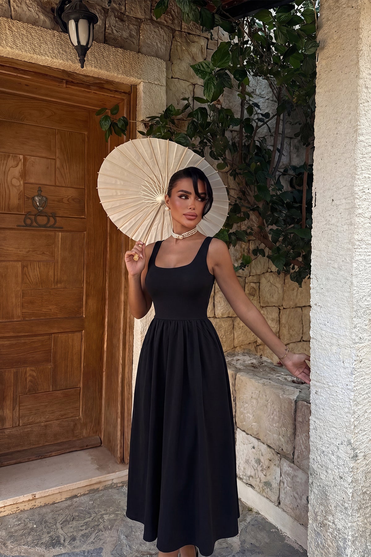 Siyah Soyaya Elbise 12