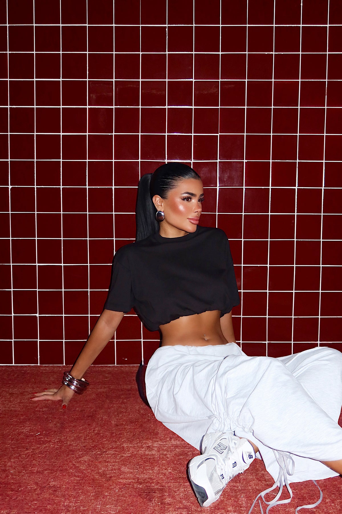 Siyah Basic Crop Top ATE5681 4