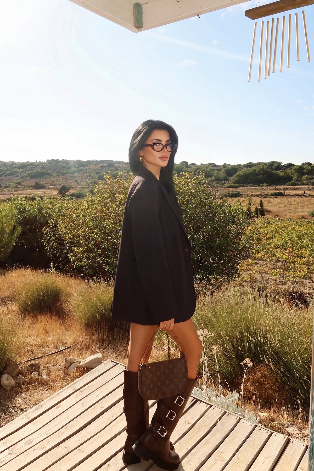 Siyah Sidrit Oversize Blazer 3