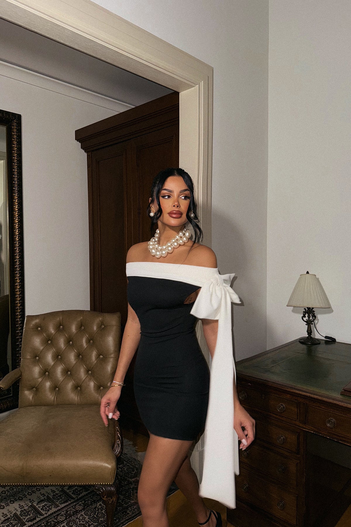 Siyah Delmira Fiyonk Mini Elbise 16