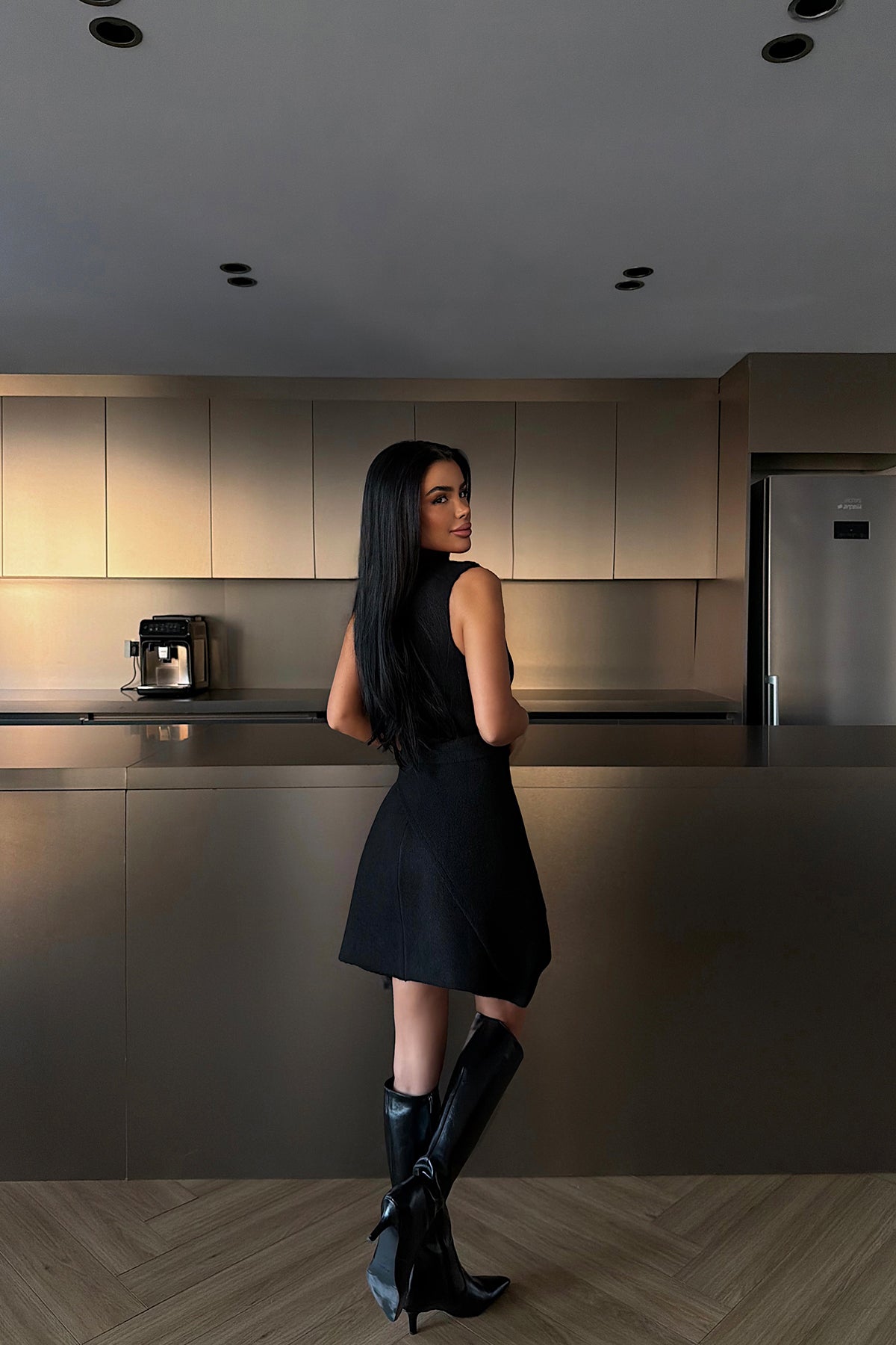Siyah Marayla Triko Elbise 16