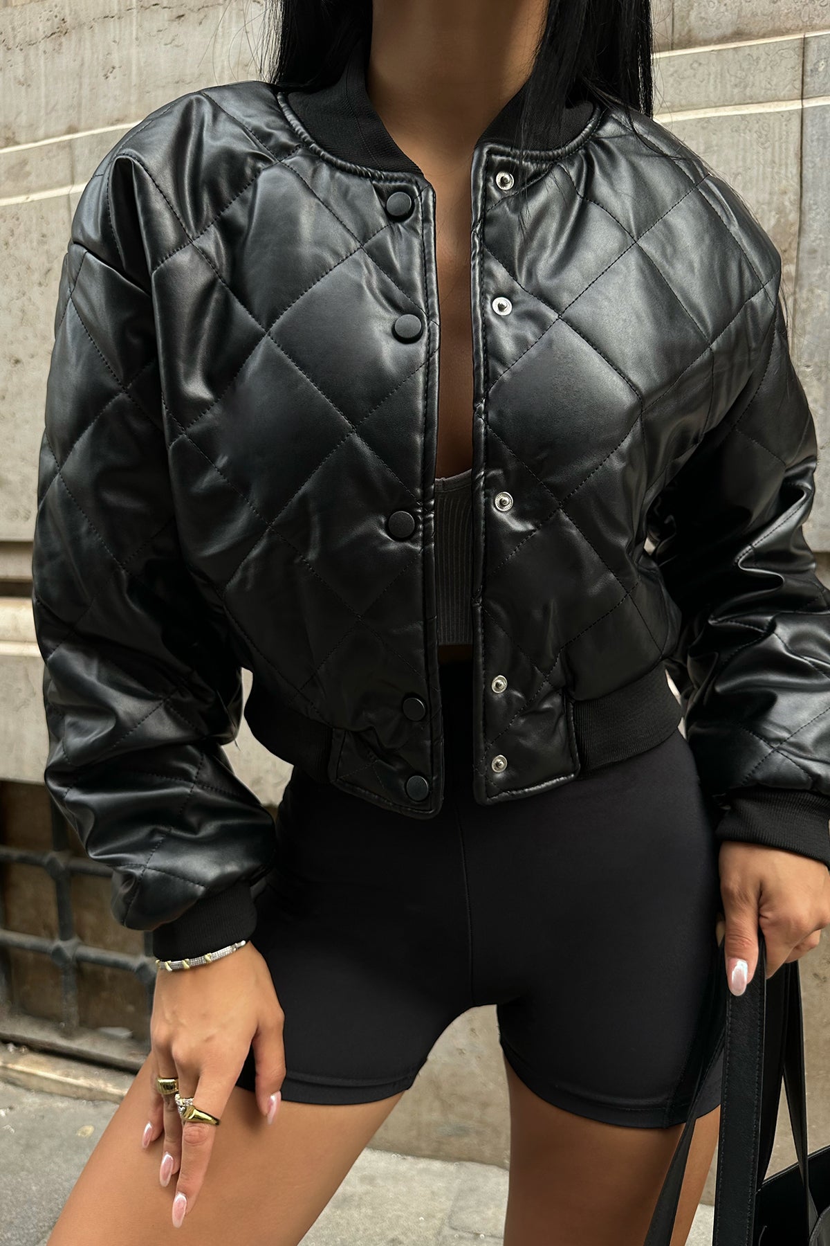 Black Button-Front Jacket