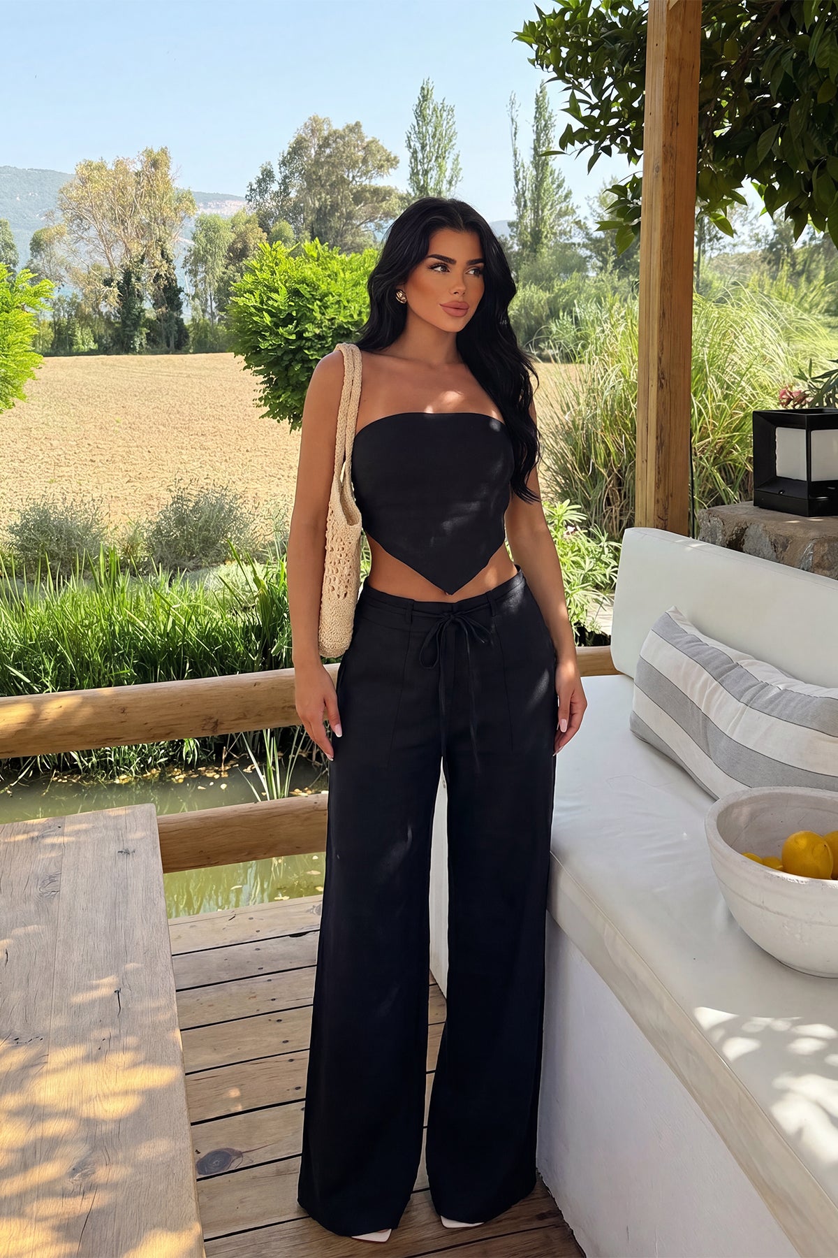 Siyah Pantolonlu Straplez Takım 4