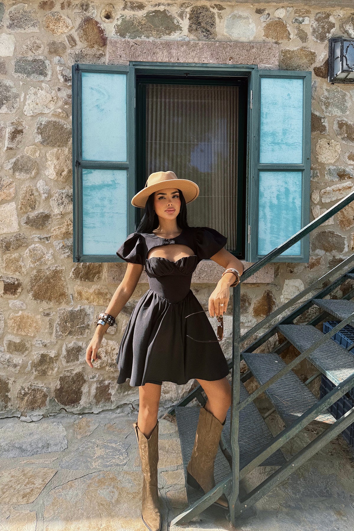 Siyah Mollie Mini Elbise ATE3231 24