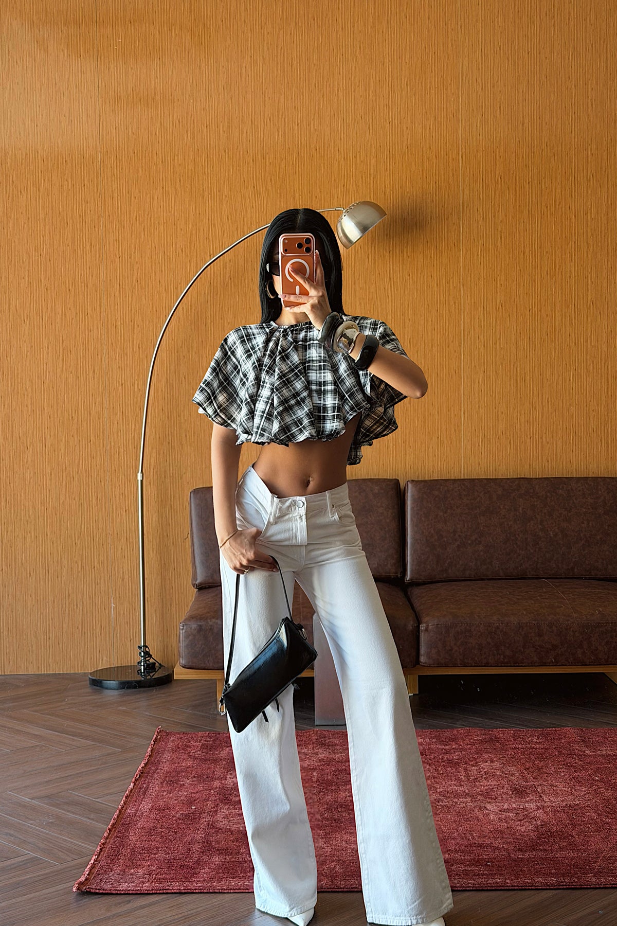 Siyah Bahu Crop Bluz 12