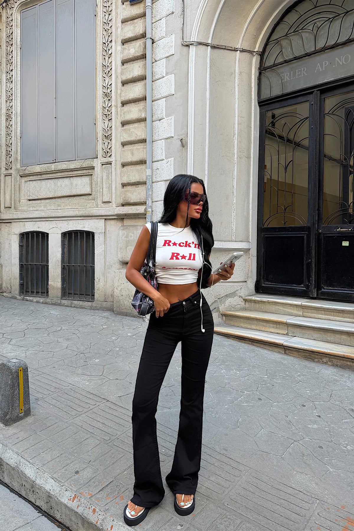 Siyah Yüksek Bel Jean ATE6347 4