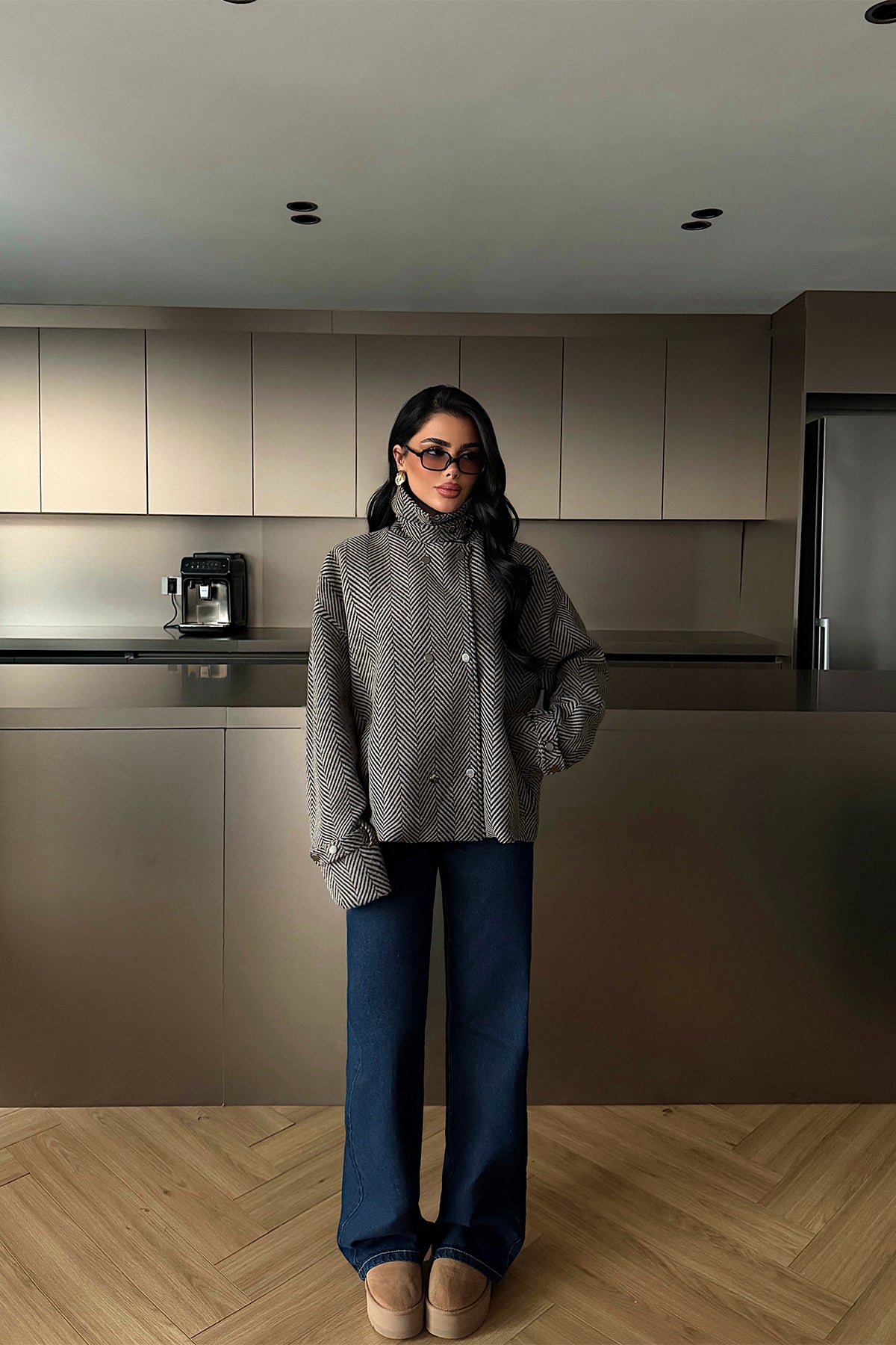 Stone Double Button Detail Jacket
