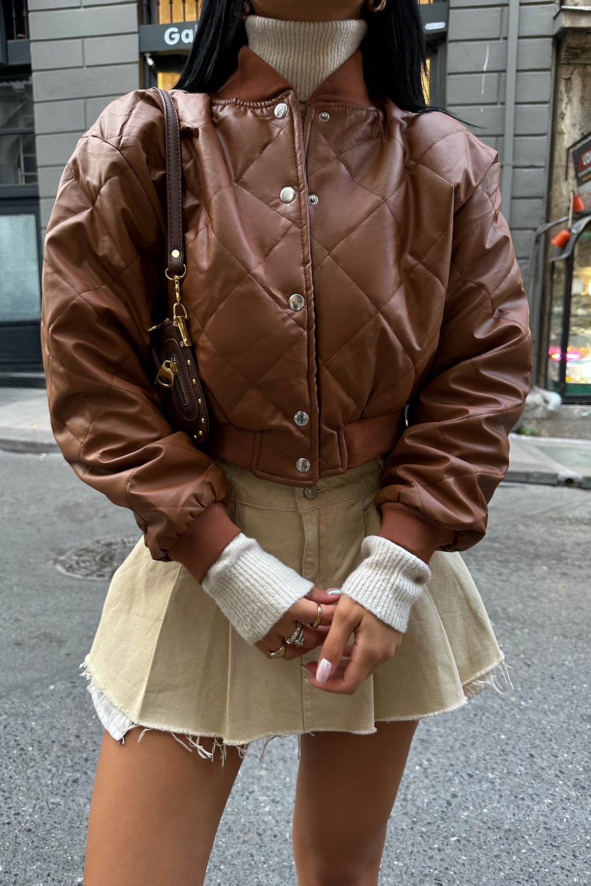 Tan Button Front Jacket