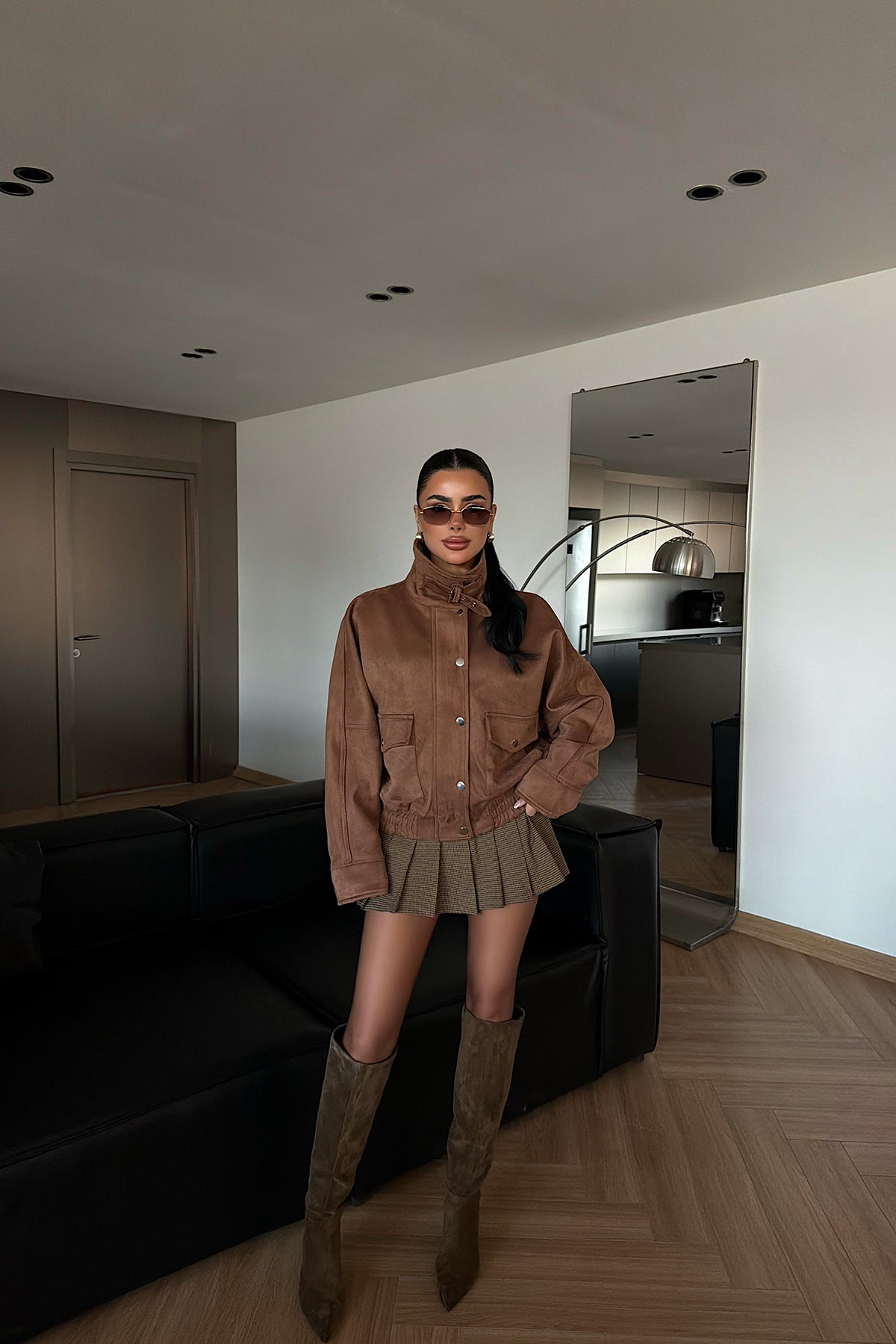 Tan Button Detail Jacket