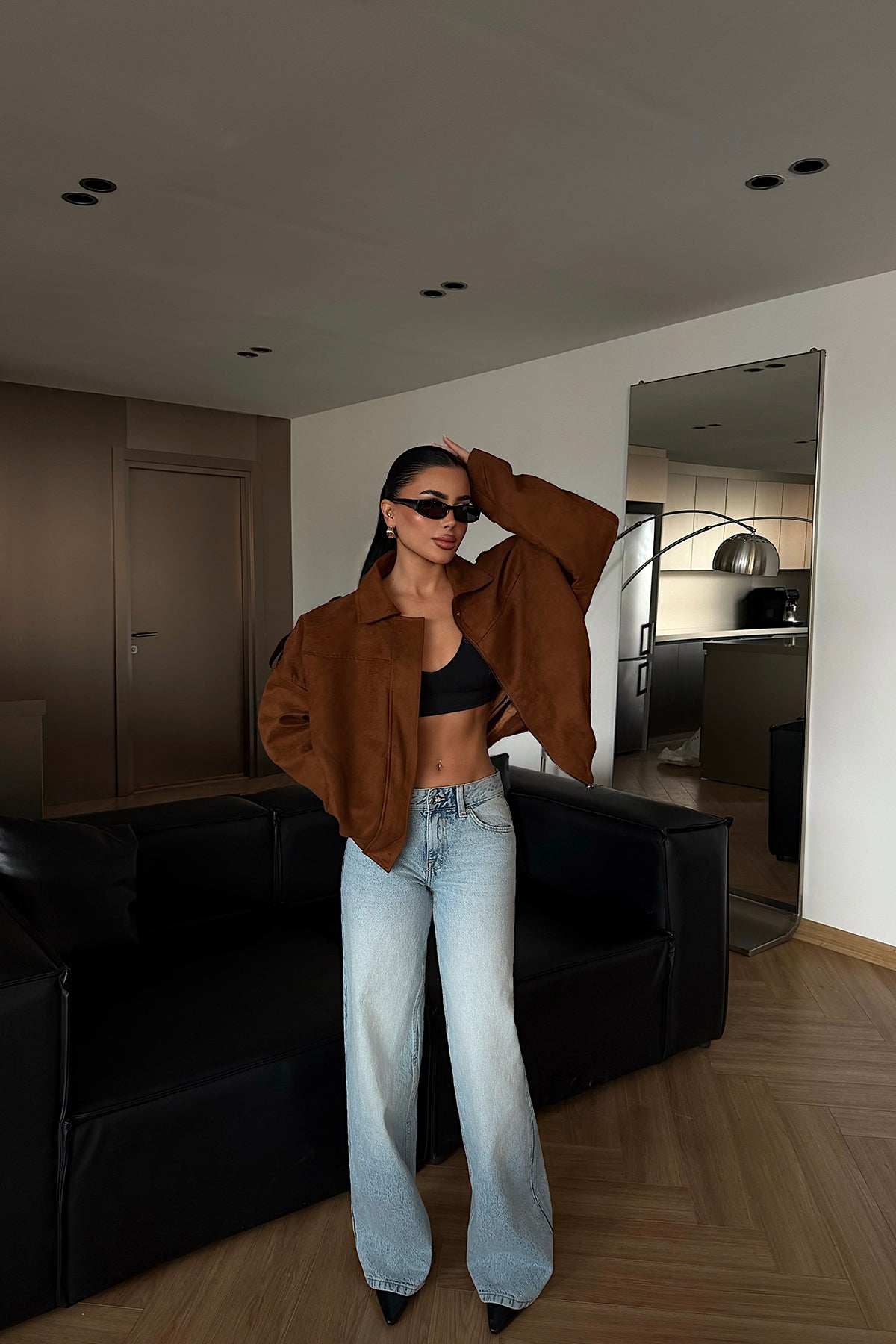 Tan Shirt Collar Jacket