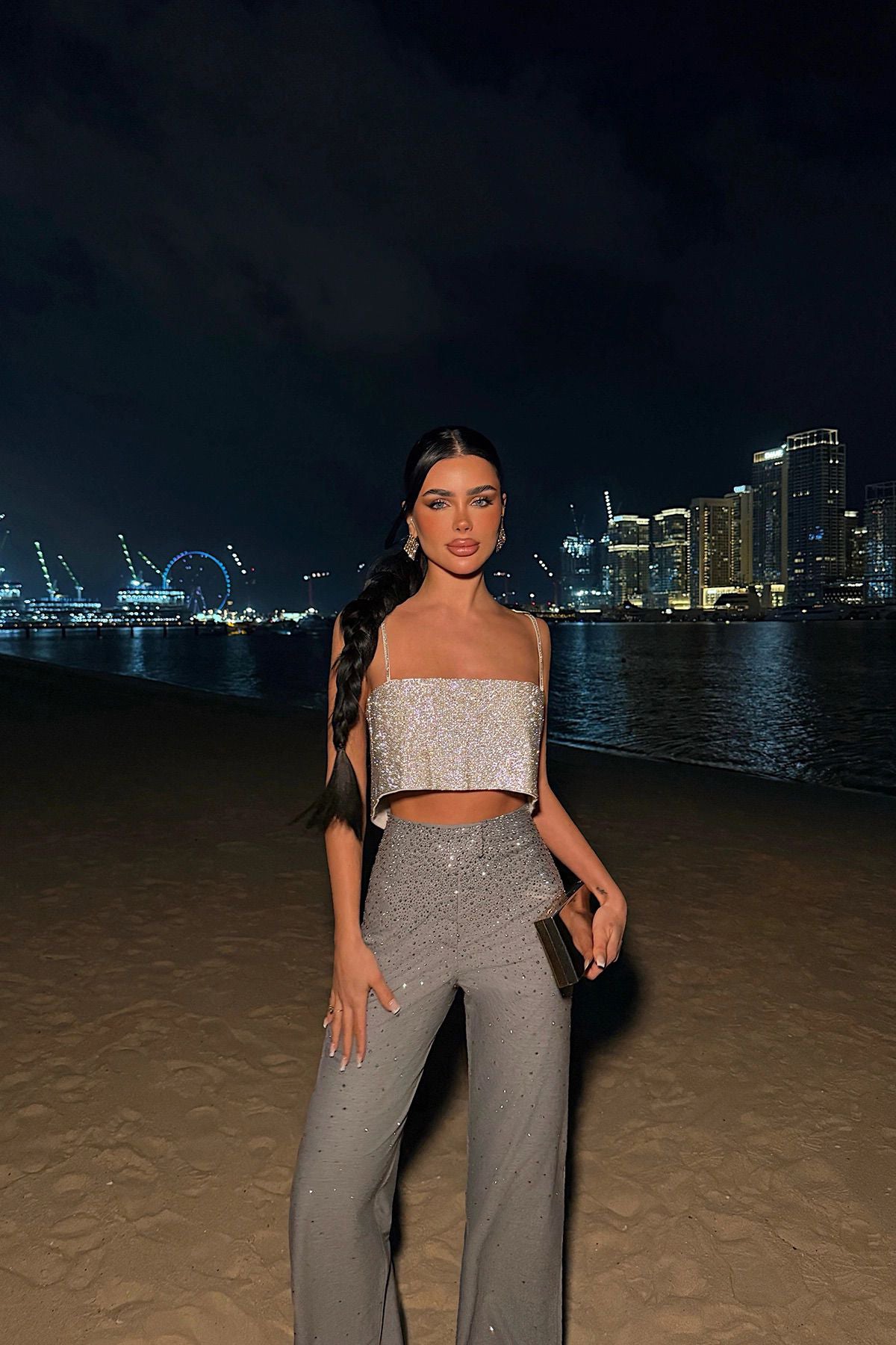 Taş Detay Askılı Crop Top 4