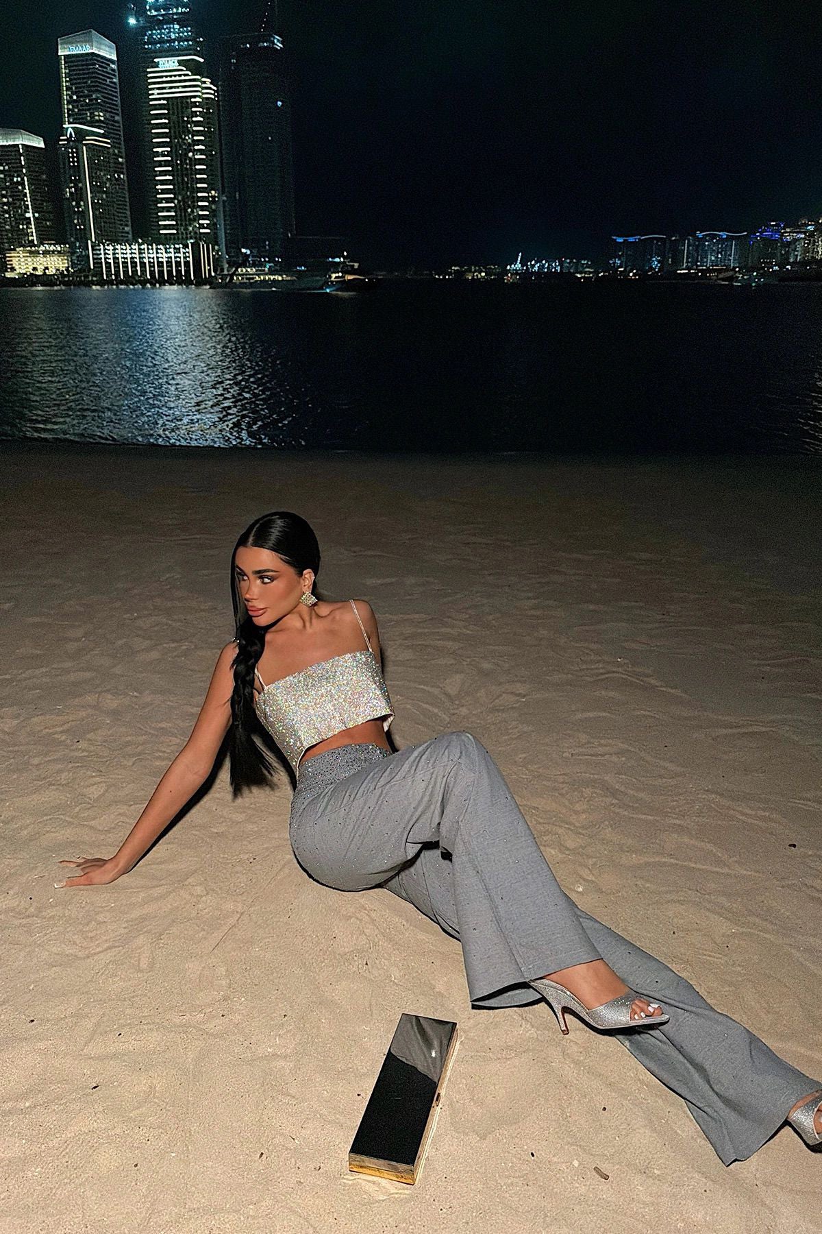 Taş Detay Askılı Crop Top 8