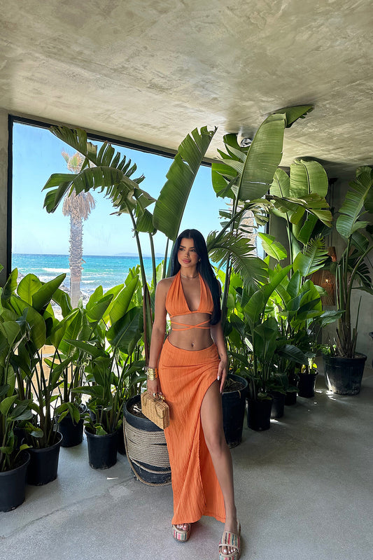 Orange Skirt Suit