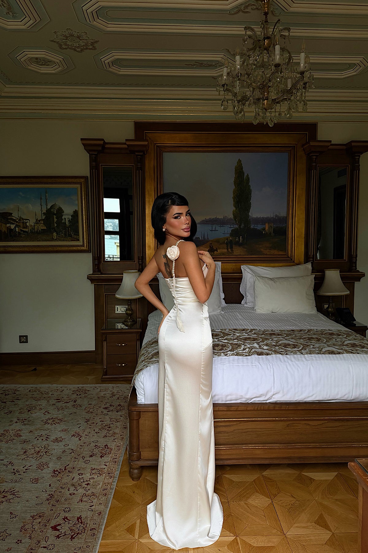 White Dress with Bow Detail