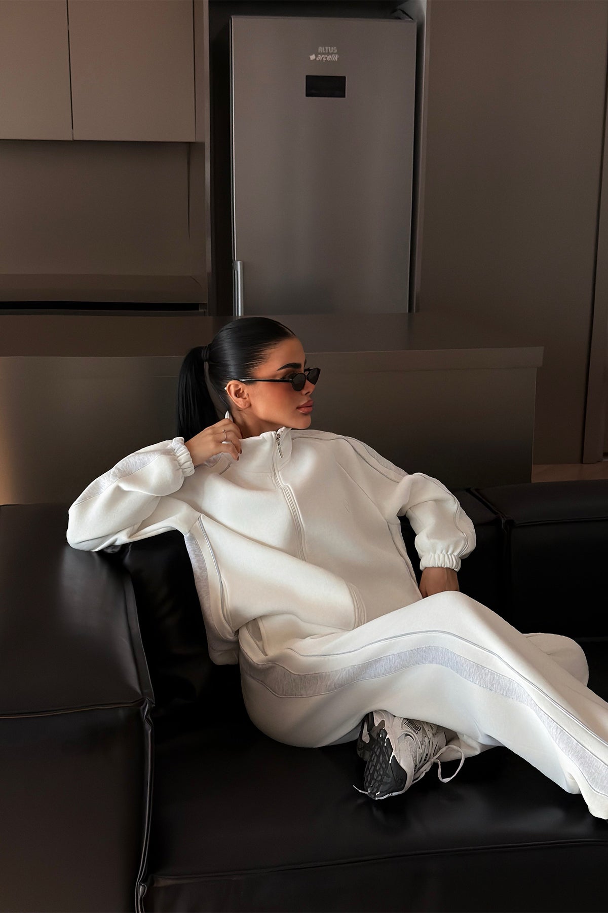 White Elevated Print Tracksuit