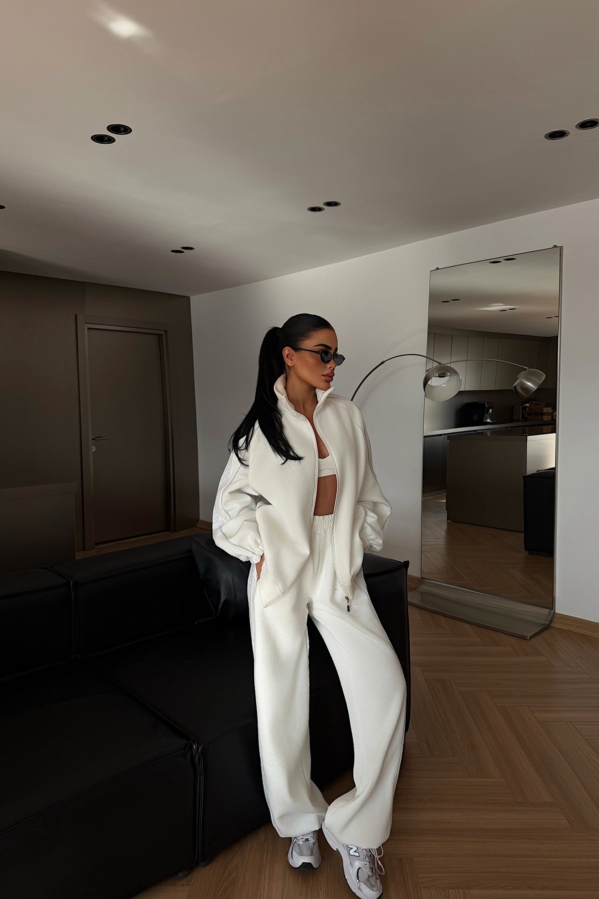 White Elevated Print Tracksuit