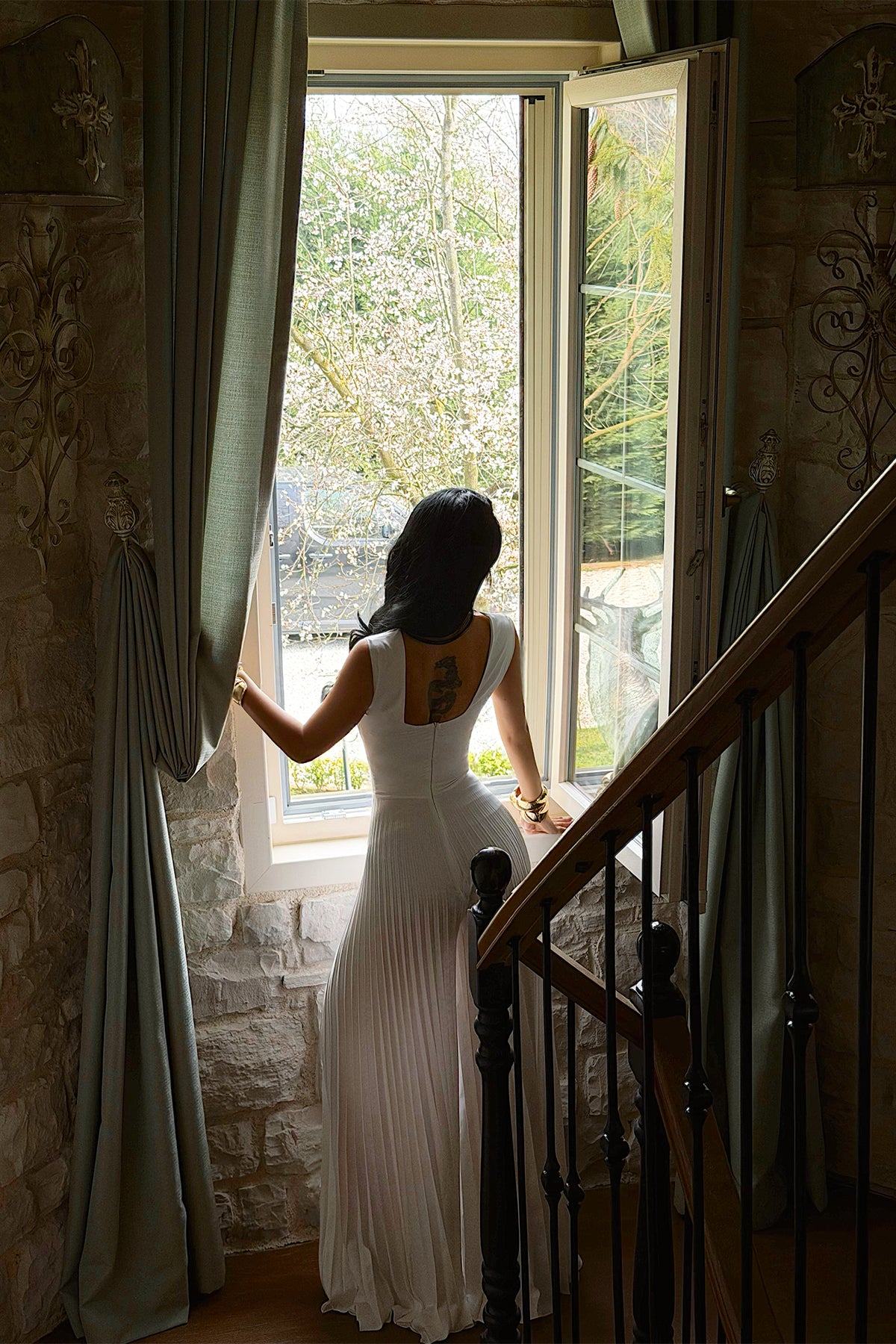 White Window Detail Jumpsuit