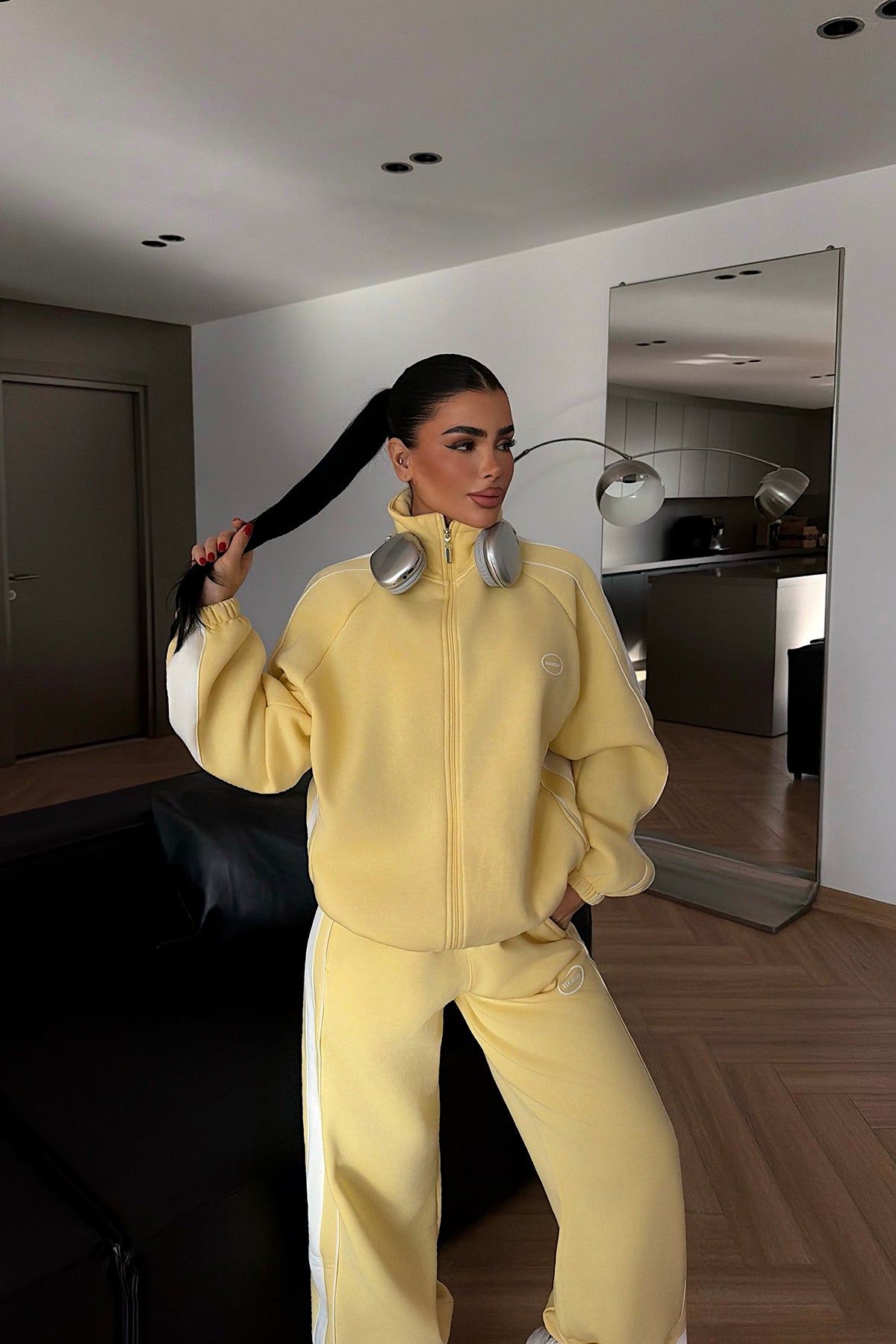 Yellow Elevated Print Tracksuit