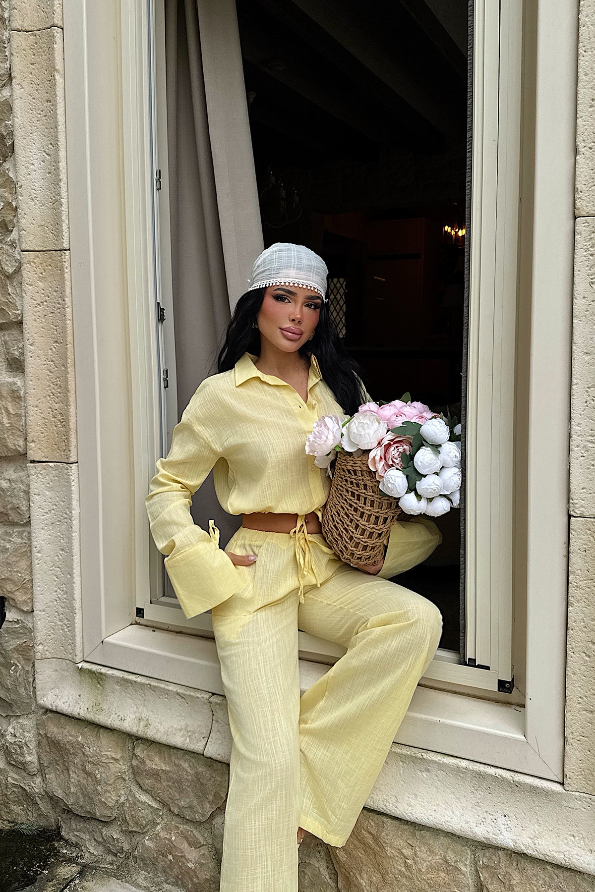Yellow Shirt Trousers Set