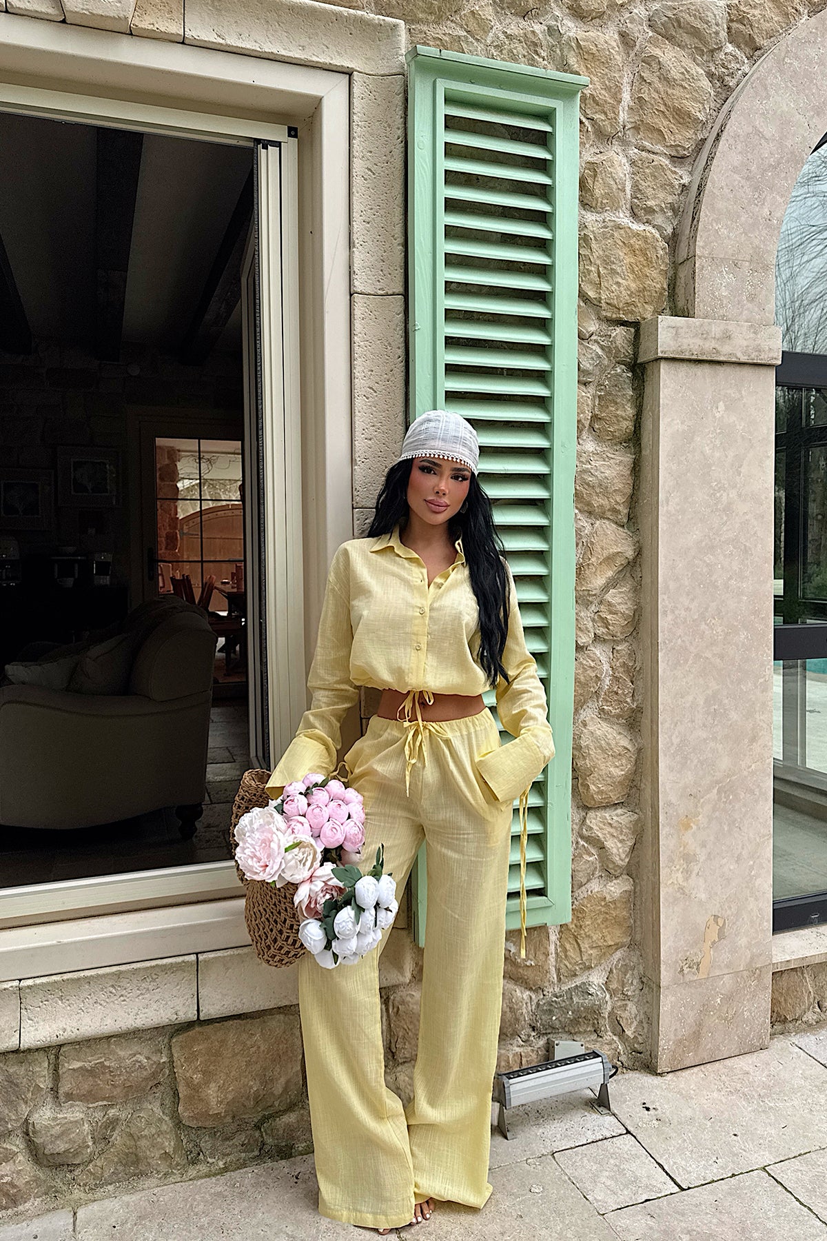 Yellow Shirt Trousers Set