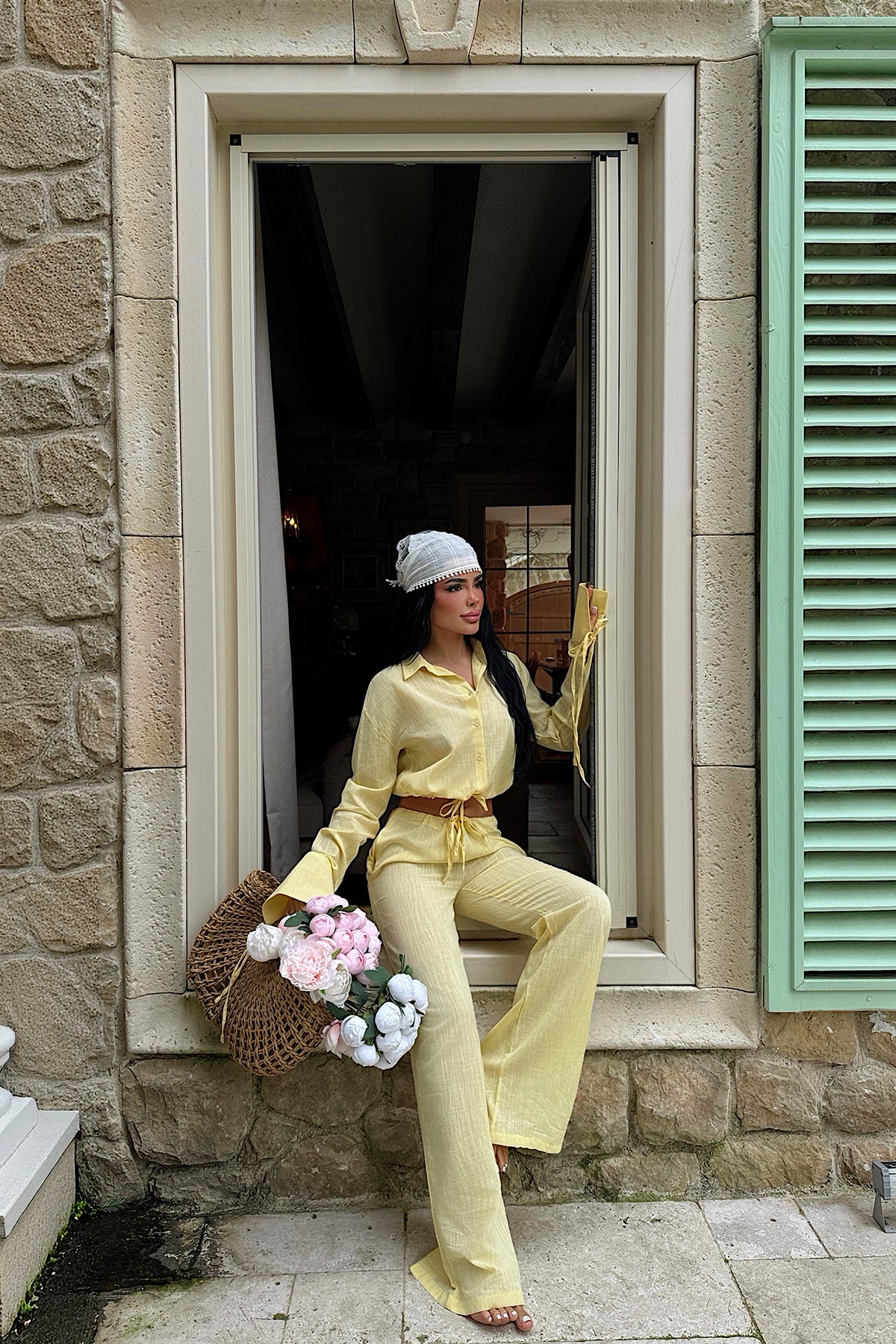 Yellow Shirt Trousers Set